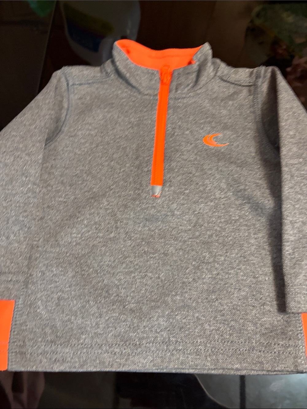 Carter's Gray Quarter-Zip Hoodie with Orange Trim